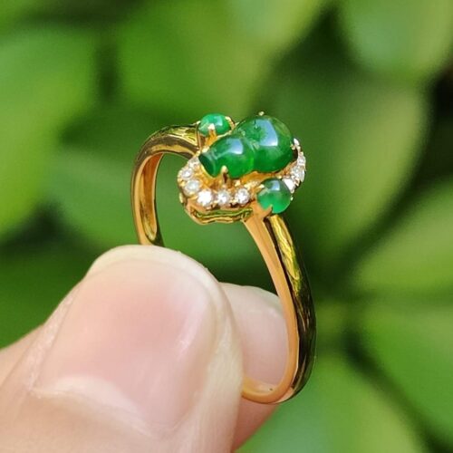 Harmony Gourd Ring- 18k - Diamonds - Locations: Simei HDB Void Deck Jalan Meragi Park YPQ Certified Test Approved 4