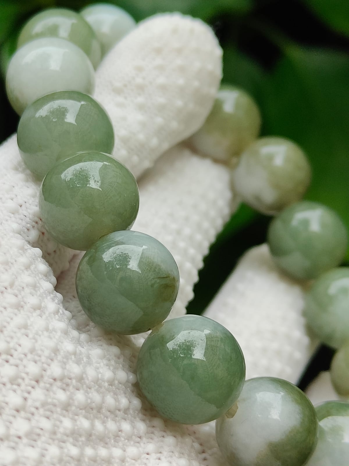 Natural Type A Jadeite Bead Bracelet
