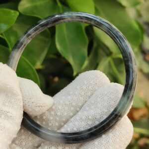 59mm Black Jadeite Bangle - image 1