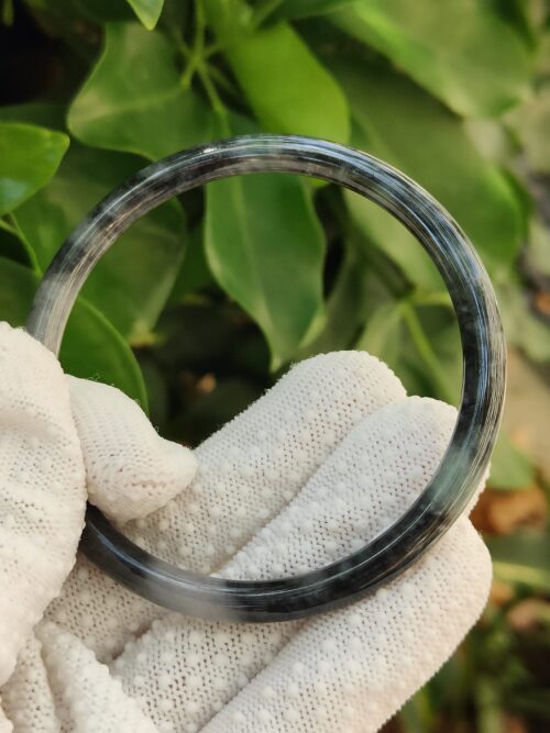 59mm Black Jadeite Bangle - image 1