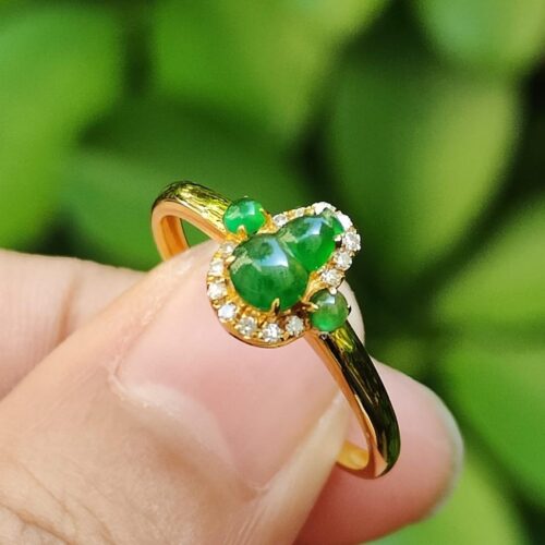 Harmony Gourd Ring Green 18k Gold - YPQ Certified Pass 2