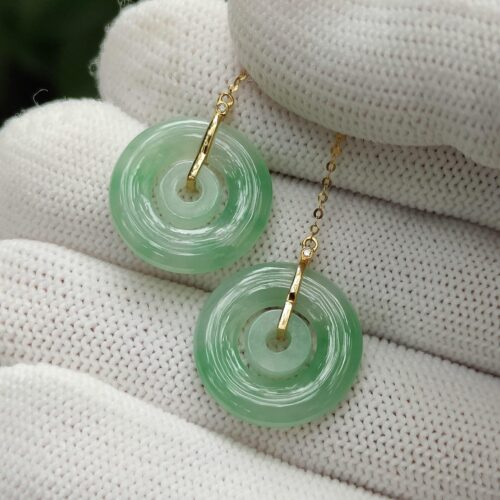 Jade & Gold Earrings - Location: SG Jalan Meragi Park - Simei HDB Playground - Y.P.Q Certified testing approved 4