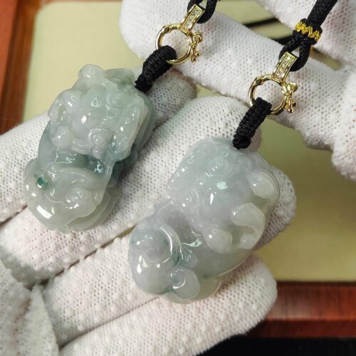 Vintage Matched Jade Pixiu Duo - Indoor Matching Y.P.Q Certified Test Approved 7