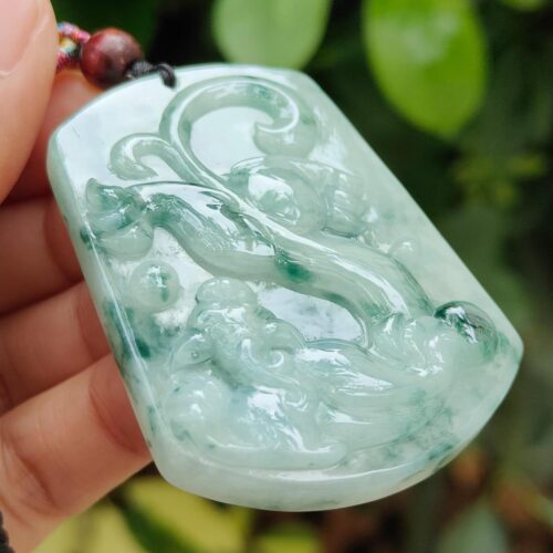 Pixiu Talisman - Type A Natural Jadeite Pendant - location: Jalan Meragi Park Simei Playground - Y.P.Q Certified test - approved 4