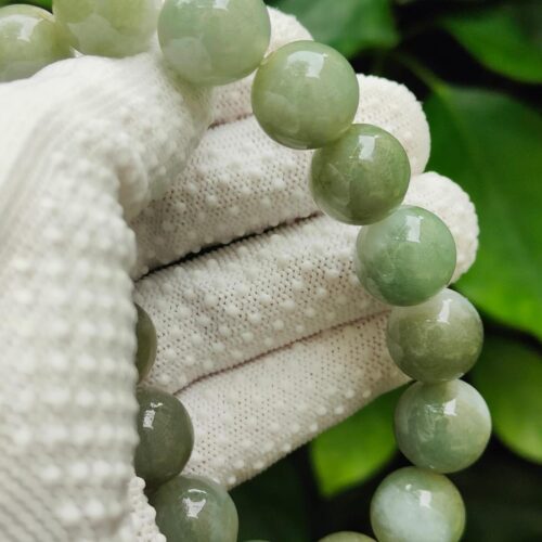 Natural Type A Jadeite Bead Bracelet 13.88mm * 16 beads Image 7