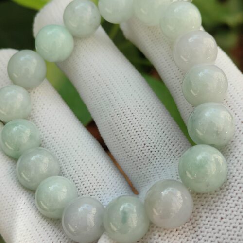 Natural Lavender-Green Jadeite Bracelet - location: Jalan Meragi Park Simei Playground - Y.P.Q Testing certified approved 9