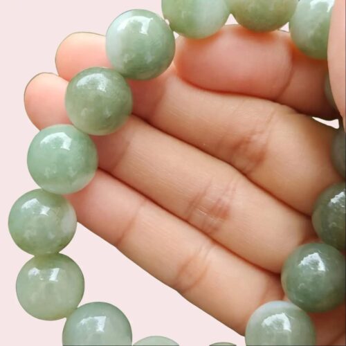 Natural Type A Jadeite Bead Bracelet 13.88mm * 16 beads Image 11