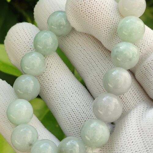 Natural Lavender-Green Jadeite Bracelet - location: Jalan Meragi Park Simei Playground - Y.P.Q Testing certified approved 3