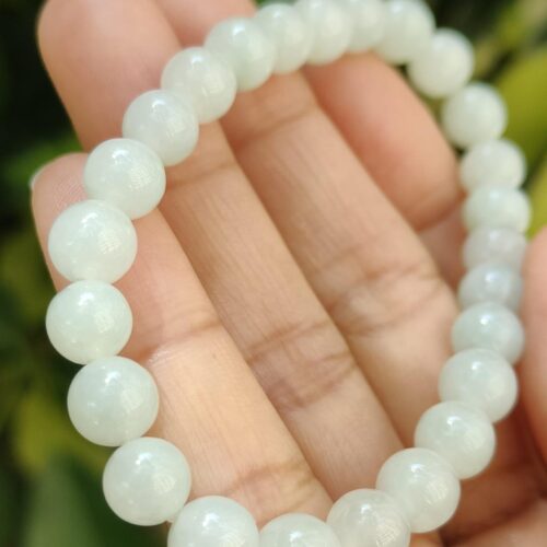 7.3mm Light Green Hue 25 beads bracelet with 90% perfection ⚗️- #Y.P.Q - Meragi Park Jadeite Testing Ground - 40 Meragi Rd, Singapore 487917 ⚗️ with SS Reflection Passed Test 3
