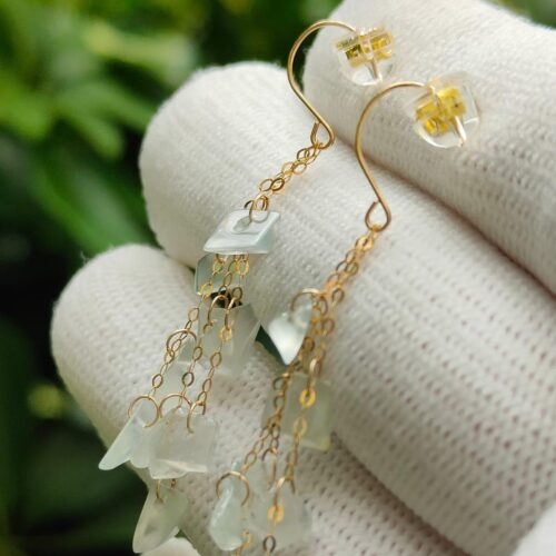 18K Ice Jade Earrings - location: SG Jalan Meragi Park Simei Playground - Y.P.Q Certified Translucent Test Passed 7