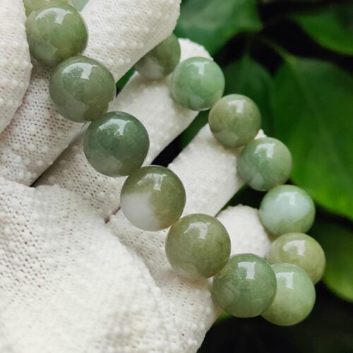 Natural Type A Jadeite Bead Bracelet 13.88mm * 16 beads Image 6