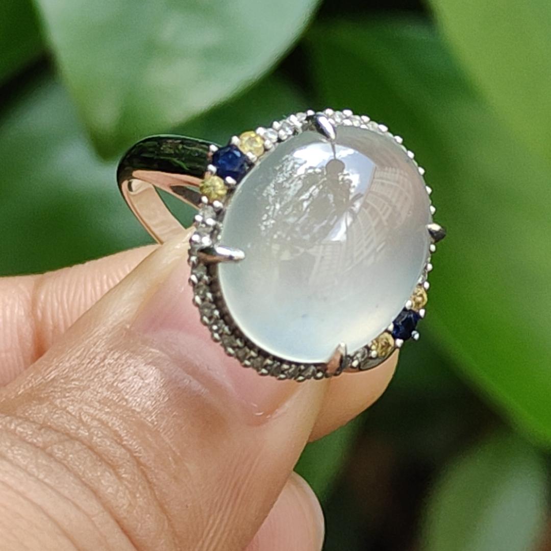 Five Stars Wu Xing Certified Jadeite Gold Ring