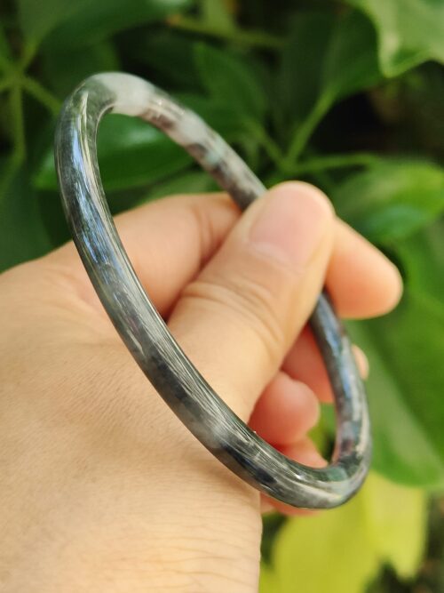 59mm Black Jadeite Bangle - image 9
