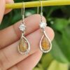 Natural Yellow Jadeite crafted as Hook Earrings S925 Silver – Earth & Fire Energy image 5