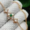 7 Cabochons with 1 Green and 6 Icy Translucent High Quality 18k Gold Flower designed bracelet ⚗- #Y.P.Q - Meragi Park Jadeite Testing Ground - 40 Meragi Rd, Singapore 487917 ⚗ with SSS Reflection Passed Test 5