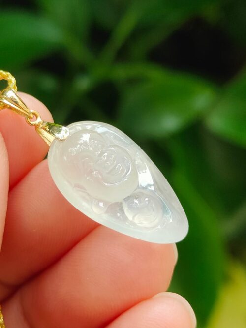 Burmese Ice Jade Milo Buddha - Neutralizes EMF Exposure - Certified in Meragi Lab Phase II (2025)