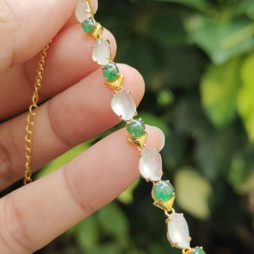 18K Gold & Type A Jadeite Element Bracelet - location: SG Jalan Meragi Park Simei HDB Playground - Y.P.Q Certified Test approved 5