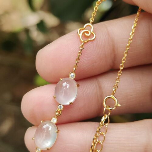 Icy Translucent Jadeite Bracelet 18k gold - Simei HDB Jalan Meragi Park YPQ Certified High Reflection Mirror View Passed 9