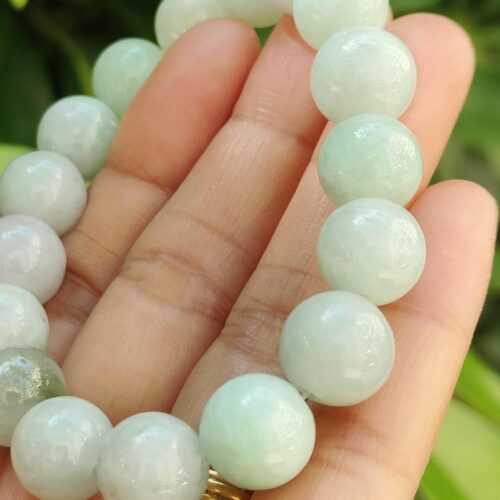 Natural Lavender-Green Jadeite Bracelet - location: Jalan Meragi Park Simei Playground - Y.P.Q Testing certified approved 5