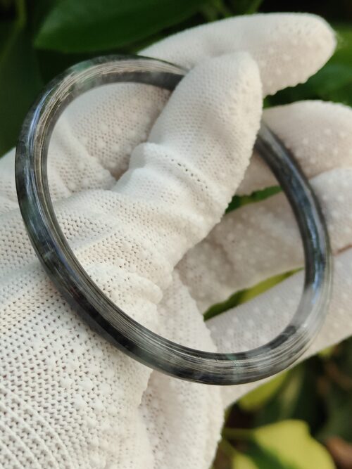 59mm Black Jadeite Bangle - image 5