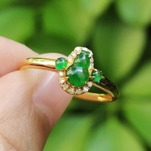 Harmony Gourd Ring Green 18k Gold - YPQ Certified Pass 3
