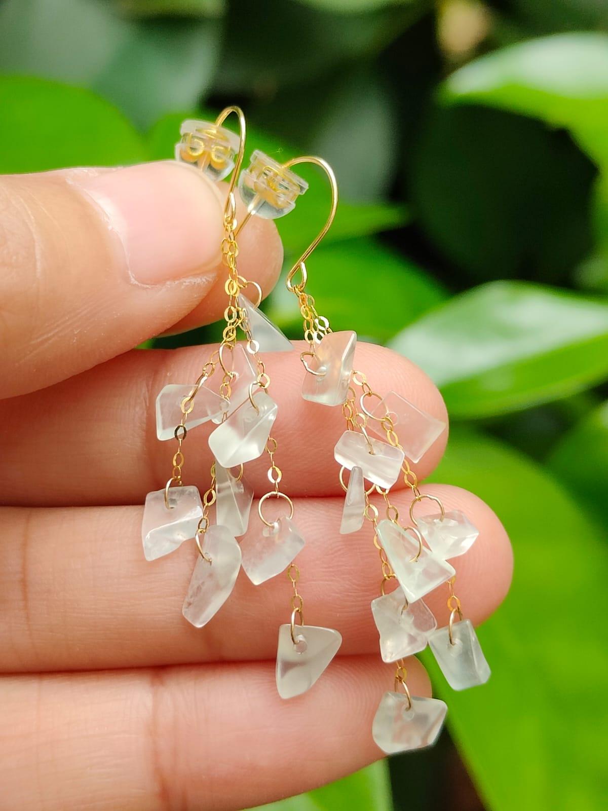 18K Ice Jade Earrings