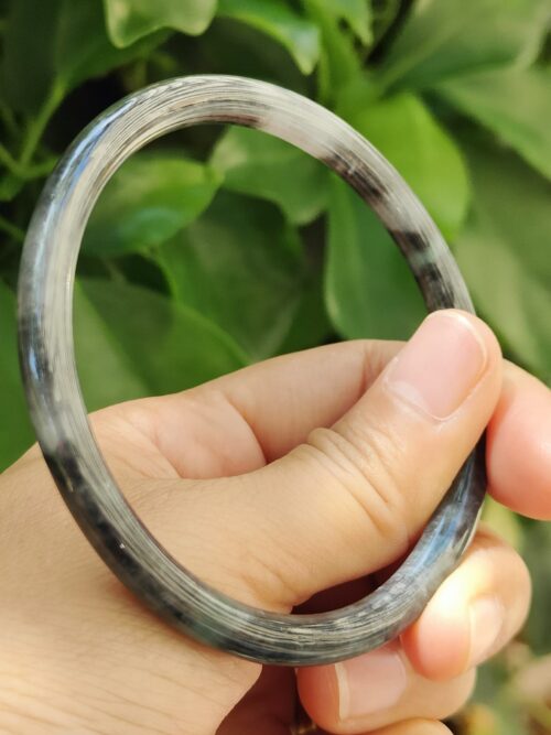 59mm Black Jadeite Bangle - image 6