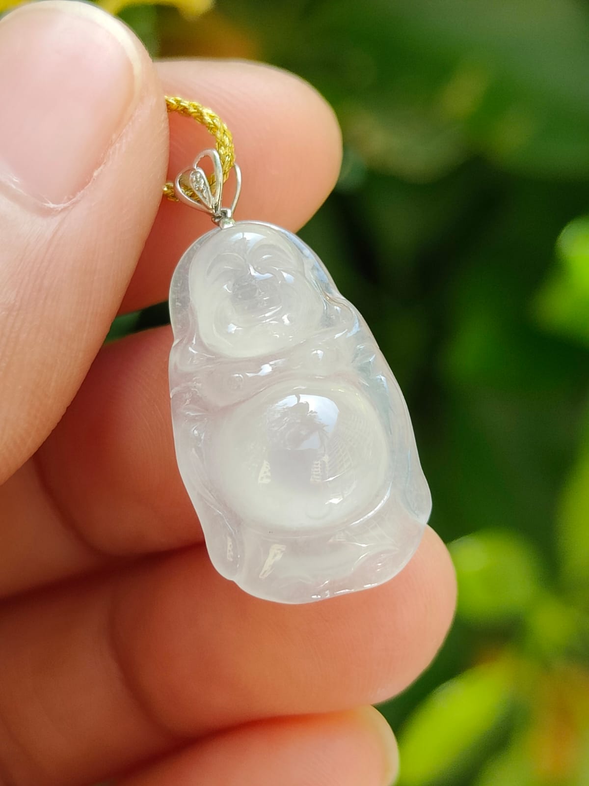 Laughing Buddha Jadeite Pendant