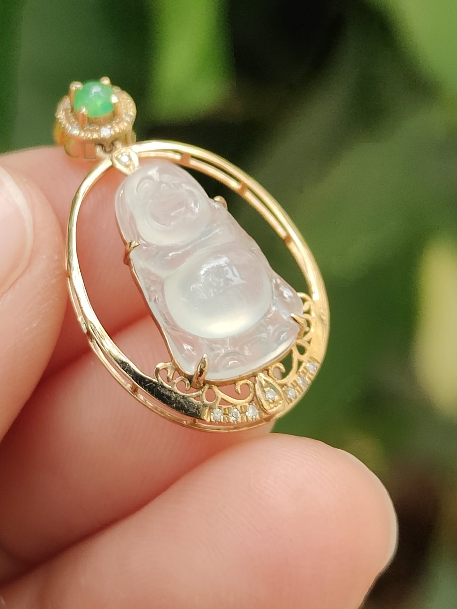 Icy Buddha Jadeite Pendant
