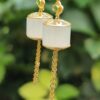 Harmony Cylinder Earrings 18k gold Jadeite - Jalan Meragi Park Simei HDB Playground YPQ Certified Natural View test passed 6