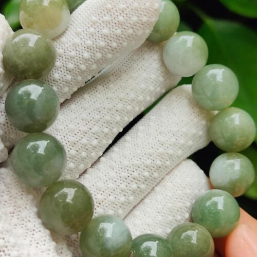 Natural Type A Jadeite Bead Bracelet 13.88mm * 16 beads Image 8