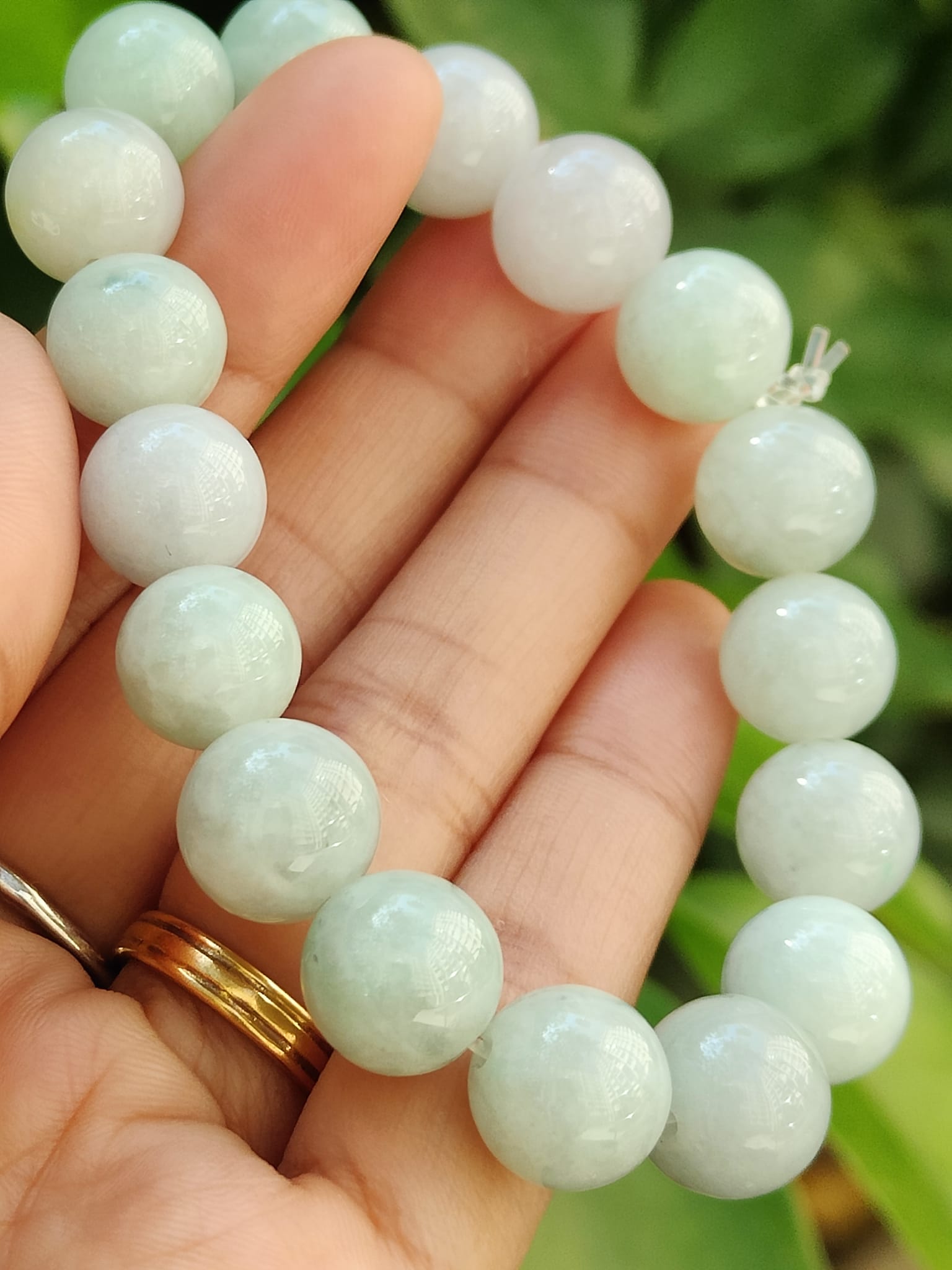 Natural Lavender-Green Jadeite Bracelet