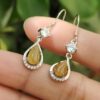 Natural Yellow Jadeite crafted as Hook Earrings S925 Silver – Earth & Fire Energy image 8