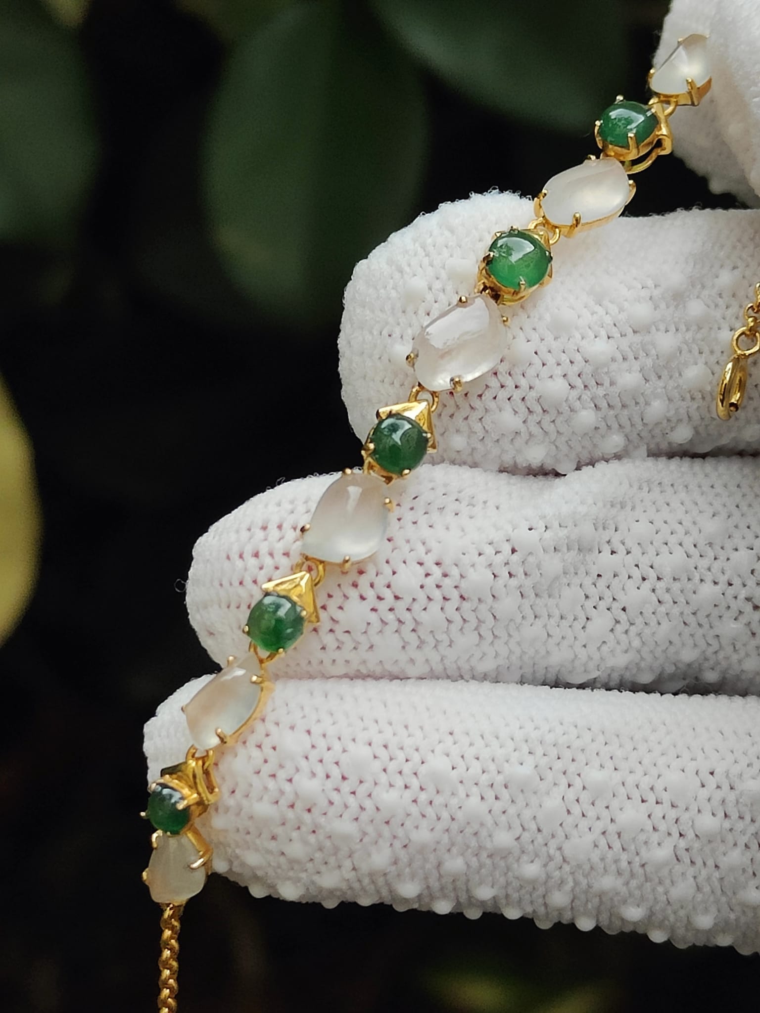 18K Gold & Type A Jadeite Element Bracelet
