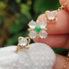 7 Cabochons with 1 Green and 6 Icy Translucent High Quality 18k Gold Flower designed bracelet ⚗- #Y.P.Q - Meragi Park Jadeite Testing Ground - 40 Meragi Rd, Singapore 487917 ⚗ with SSS Reflection Passed Test 6