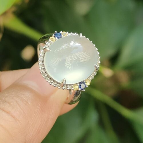 Five Stars Wu Xing Certified Jadeite Gold Ring - Jalan Meragi Park HDB Void Deck Garden YPQ Certified Test Pass 1