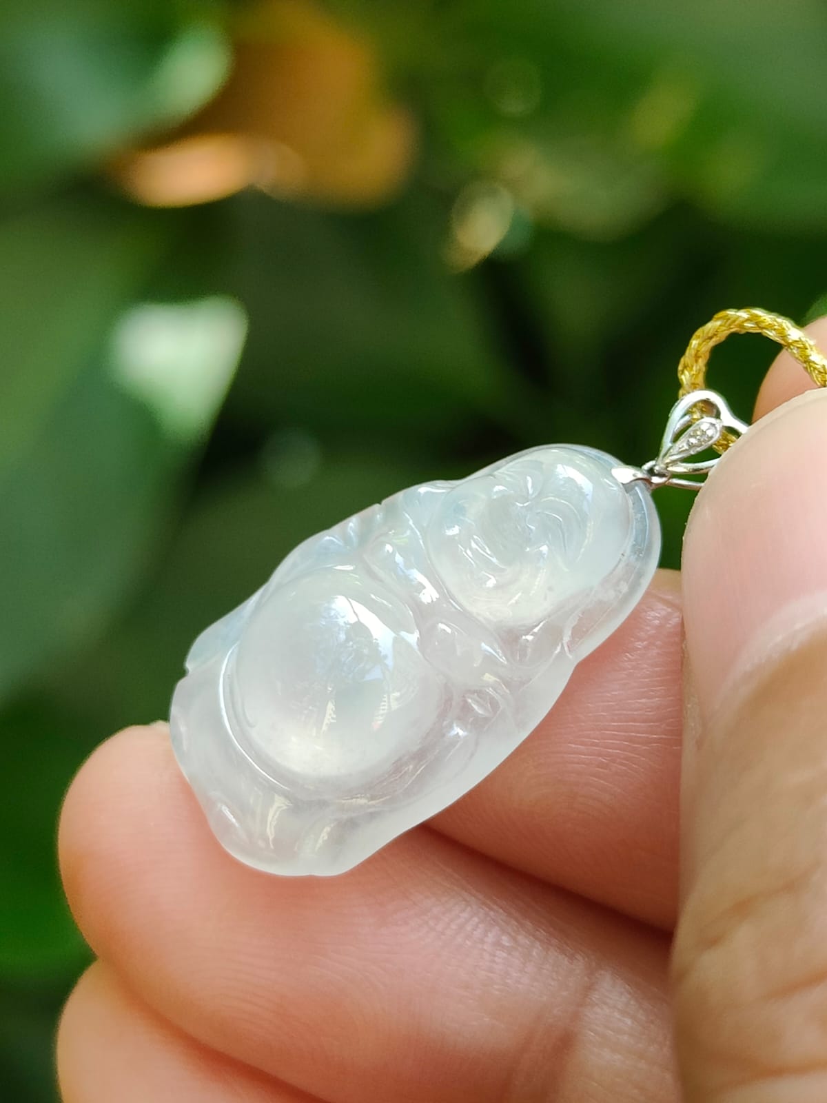 Laughing Buddha Jadeite Pendant