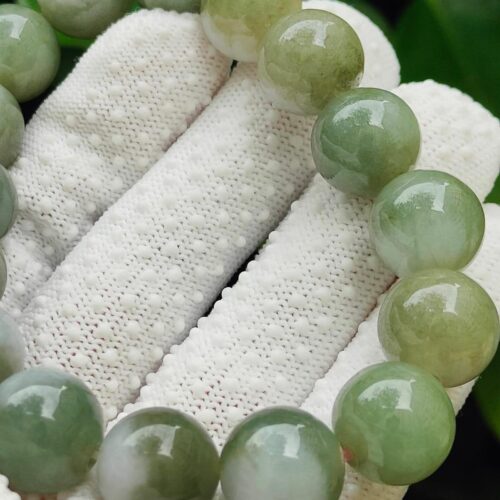 Natural Type A Jadeite Bead Bracelet 13.88mm * 16 beads Image 4