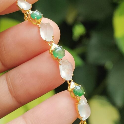 18K Gold & Type A Jadeite Element Bracelet - location: SG Jalan Meragi Park Simei HDB Playground - Y.P.Q Certified Test approved 3