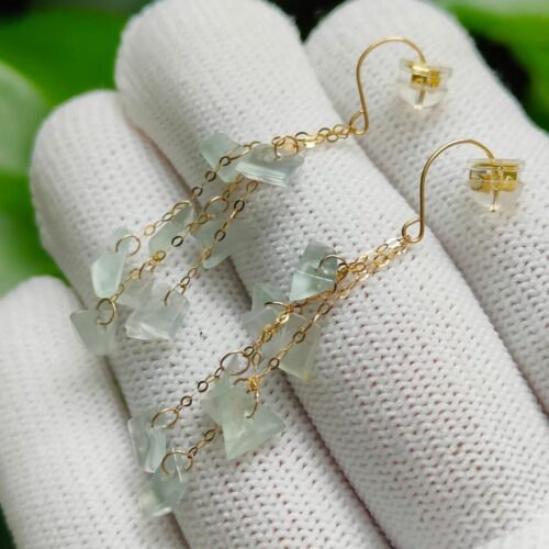 18K Ice Jade Earrings - location: SG Jalan Meragi Park Simei Playground - Y.P.Q Certified Translucent Test Passed 5