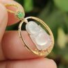 18k gold setting icy buddha and 1 green cabochon image 5 18k gold setting icy buddha and 1 green cabochon image 5