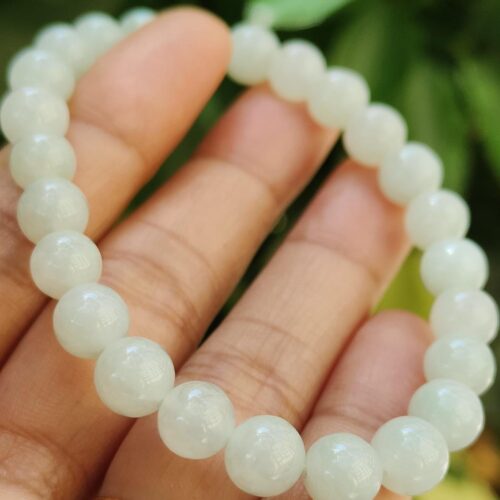 7.3mm Light Green Hue 25 beads bracelet with 90% perfection ⚗️- #Y.P.Q - Meragi Park Jadeite Testing Ground - 40 Meragi Rd, Singapore 487917 ⚗️ with SS Reflection Passed Test 8