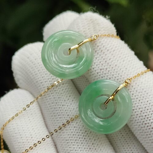 Jade & Gold Earrings - Location: SG Jalan Meragi Park - Simei HDB Playground - Y.P.Q Certified testing approved 5