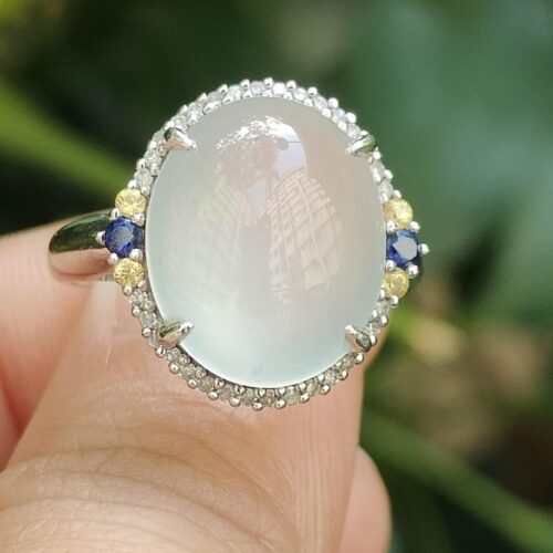 Five Stars Wu Xing Certified Jadeite Gold Ring - Jalan Meragi Park HDB Void Deck Garden YPQ Certified Reflection Test Pass 5