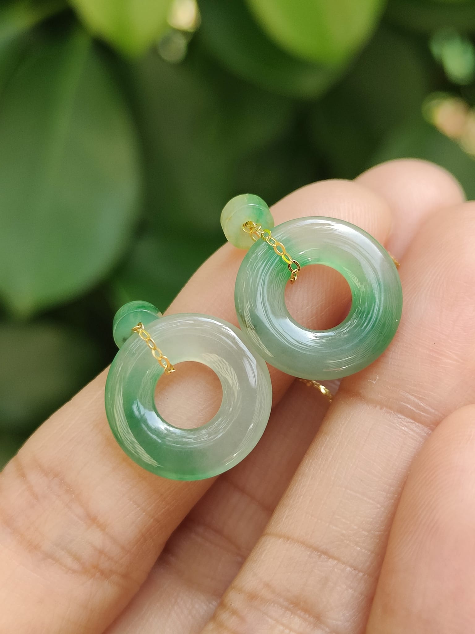 Donut Jadeite Earrings Image 2