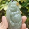 Laughing Buddha Jadeite Carving Pendant - Singapore Simei HDB Meragi Park YPQ Frontview Certified Passed 2
