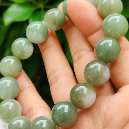 Natural Type A Jadeite Bead Bracelet 13.88mm * 16 beads Image 9