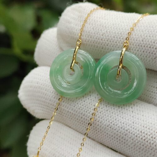 Jade & Gold Earrings - Location: SG Jalan Meragi Park - Simei HDB Playground - Y.P.Q Certified testing approved 3