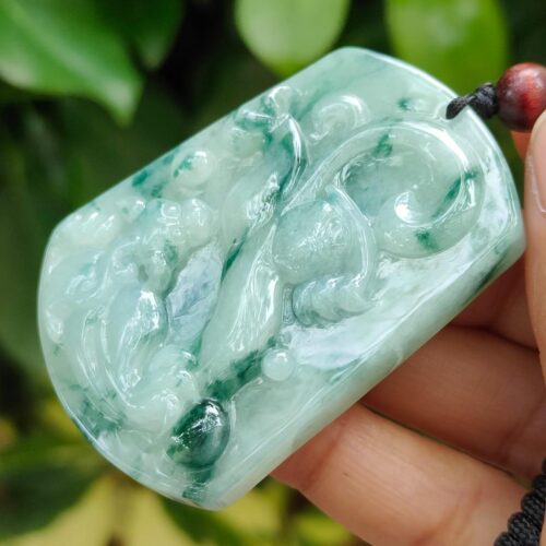 Pixiu Talisman - Type A Natura Jadeite Pendant - location: Jalan Meragi Park Simei Playground - Y.P.Q Certified test - approved 3