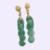 Light green with green patches stud earrings 18k gold with diamonds image 12